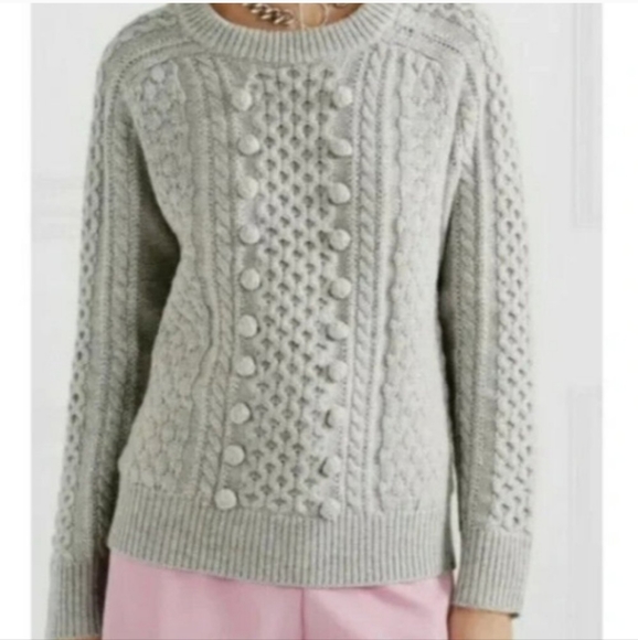 J. Crew Popcorn cable knit gray sweater - Picture 16 of 16